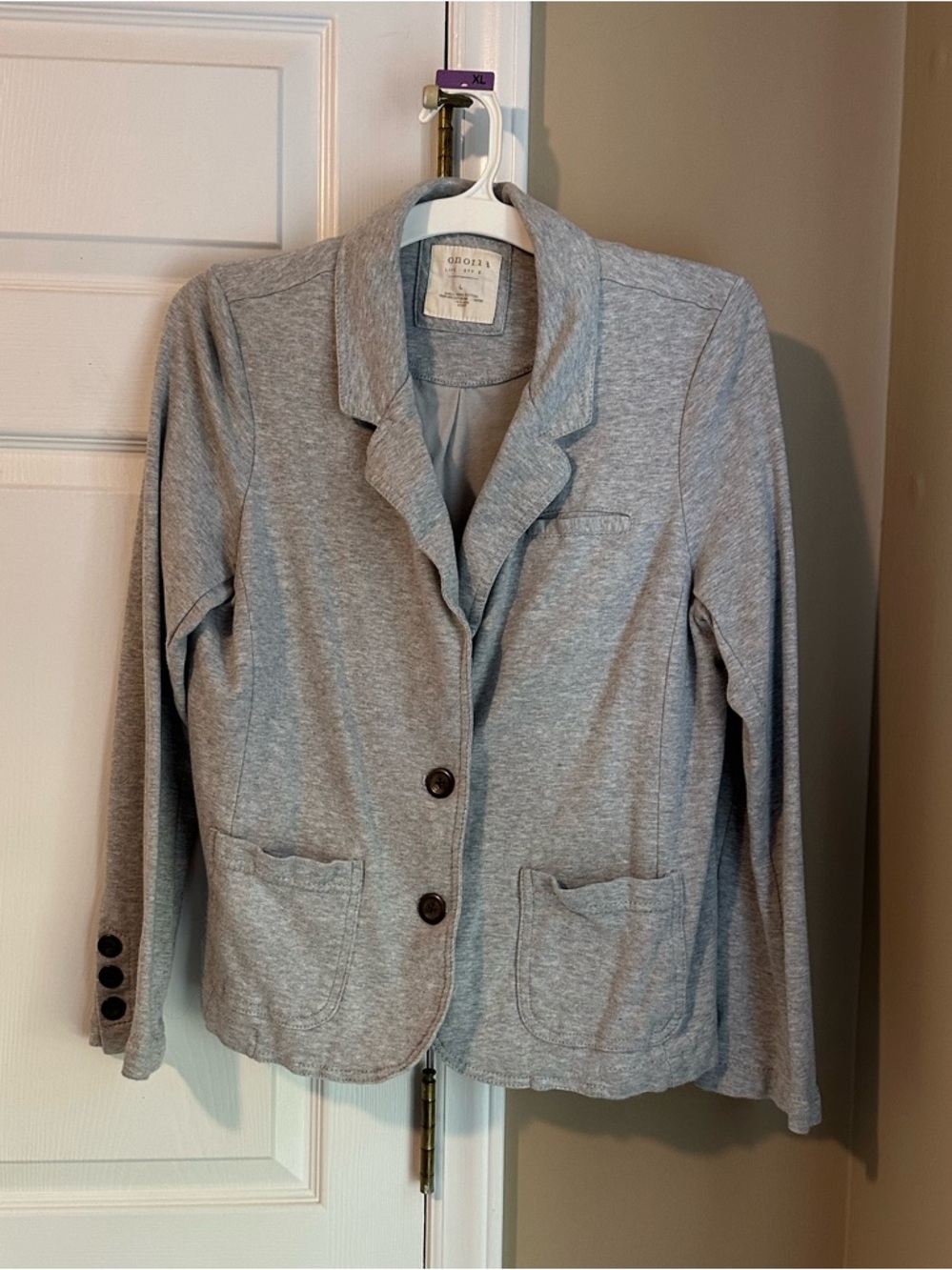 Grey Women's 100% Cotton Blazer Jacket